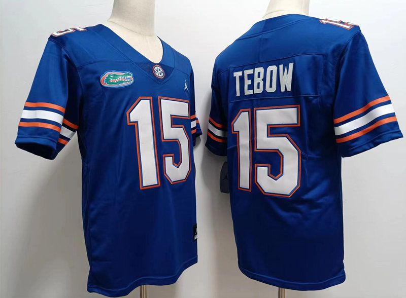 Men Florida Gators #15 Tebow Blue 2024 Vapor NCAA Jersey